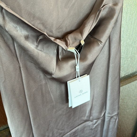 Anine Bing Eliana Silk Cowl Neck Dress size Large NWT - Picture 15 of 16